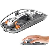 Wireless Mouse LED Slim Silent Bluetooth Mouse Transparent Tri-Mode 2.4G 2400DPI Optical Computer...