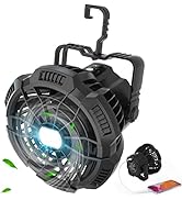 Camping Fan for Tents with Lantern, Portable Tent Fan Desk Fan Power Bank with Remote Control, 30...