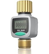QUOBAS Water Flow Meter with Brass Fittings, Easy-Install Garden Hose Flow Meter for RV, Outdoor ...