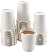 Paper Cups, 50 Pack 8 Oz Paper Cups, White Paper Coffee Cups 8 Oz Disposable White Hot Coffee Pap...