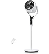 FOHERE Pedestal Fan for Bedroom, Air Circulator Quiet Floor Fans with 120° Omni-Directional Oscil...