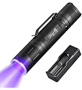 ULTRAFIRE 365nm UV Flashlight, IPX6 Water - Resistant, 2 Modes (10W High), Black Light for Pet Ur...
