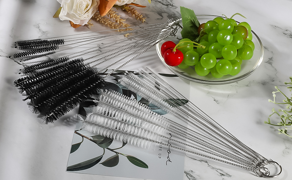 Straw Cleaner Brushes Set of 12, Straw Cleaning Brush For Tumbler, Sippy Cup, Bottle and Tube