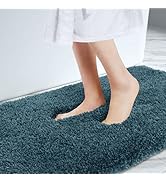 Yimobra White Bath Rugs Plush Bath Mat, Soft Comfortable, Extra Thick Fluffy Shower Rug, Super Wa...