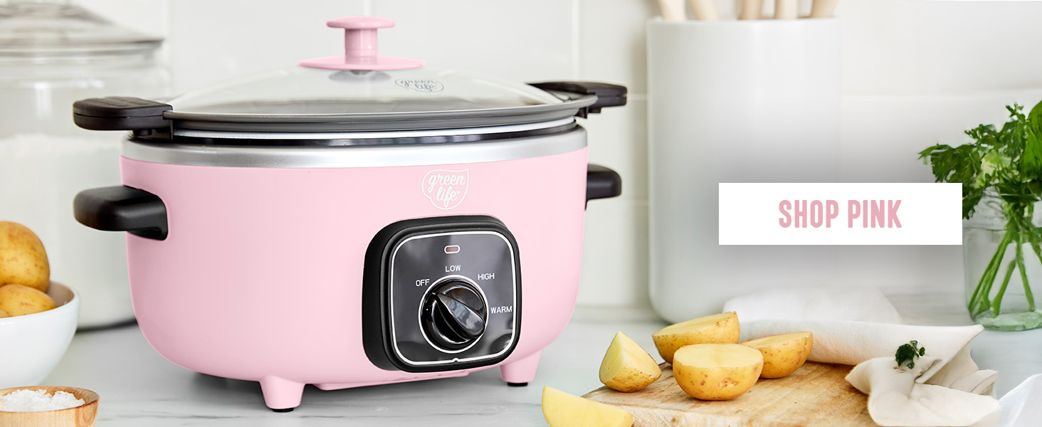 GreenLife, Ceramic Nonstick, PFAS-Free, Non-Toxic, Slow Cooker, Wood, Electrics