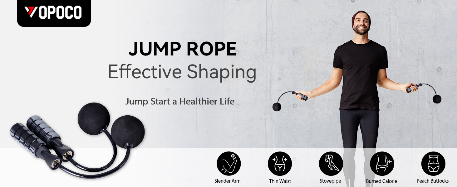 Weighted Jump Rope for Fitness Ropeless Bod Rope High Speed Skipping Rope Cordless Jumping Rope