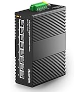 MokerLink 8 Port Gigabit Industrial DIN-Rail Ethernet Switch, 16Gbps Switching Capacity, IP40 Rat...