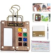 Mini Paint Palette Travel Kit - Mini Travel Watercolor Palette Set, Pocket Artist Water Color Tra...
