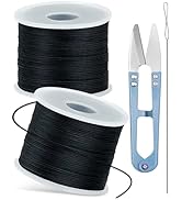 FIVEIZERO 2 Rolls Black Elastic Bracelet String Total 330 Feet,1mm,1.2mm,1.5mm Elastic Cord for B...