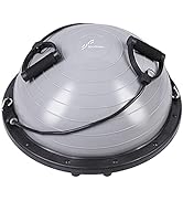 Sportneer Balance Ball Trainer with Resistance Bands and Pump - Inflatable Half Yoga Ball for Hom...