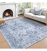 Area Rug 5x7, Washable Rug for Living Room, Large Area Rugs for Bedroom, Vintage Rug 5x7 for Dini...