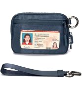 Keychain Wallet for Women Mini Zip Card Holder with ID Window Coin Purse Detachable Wristlet Smal...