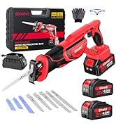 Brushless Cordless Reciprocating Saw – 3300 SPM, Dual 21V 4.0Ah Batteries &amp; Fast Charger, 8-Piece...
