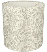 Aspen Creative 58305A, Drum Uno Lamp Shade, White &amp; Grey, 8" Top x 8" Bottom x 8" Height, Slip UN...