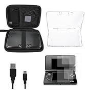 JDGPOKOO 5 in 1 Accessories Kit for Nintendo 3DS, Carrying Case for 3DS, Clear Shell Case, 2 Set ...