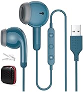 USB Earbuds for PC,Headphones with Microphone for Computer,Wired USB Headset with Mic Audio Contr...