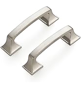 Ravinte 30 Pack Solid 3" Square Foot Arch Pulls Kitchen Cabinet Handles Brushed Nickel Pulls Silv...