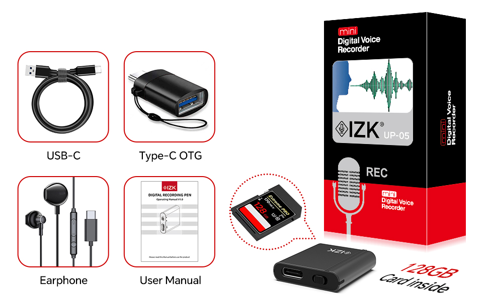 128GB Digital Voice Recorder