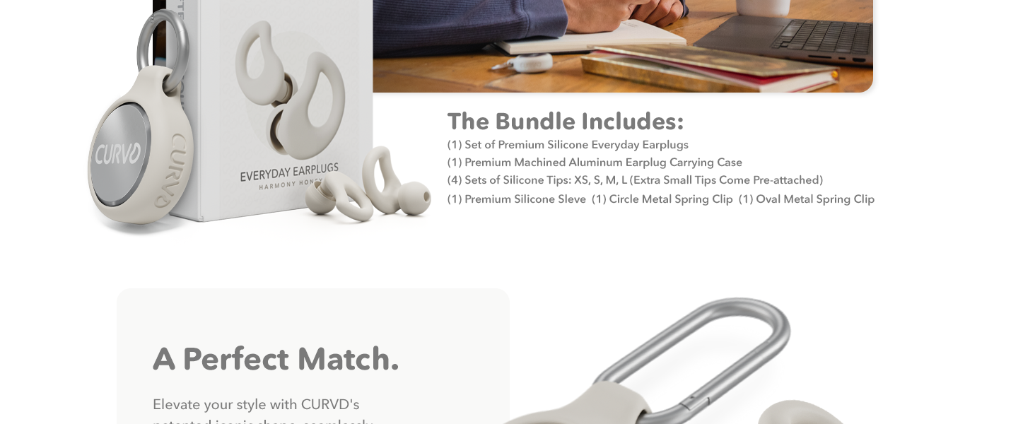 CURVD Everyday Earplug Bundle Honey Soften the Sound