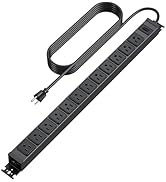 HHSOET 360° Rotating 12 Outlet Mountable Power Strip, Metal Gaming Table Mounted Outlet Strip, He...