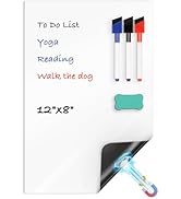 Magnetic Dry Erase White Board for Fridge, 12"x8" Small Whiteboard Non-Slip for Refrigerator, Wat...