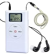 ZHIWHIS Mini Portable FM Radio, Stereo LCD Digital Display Tuning Pocket Walkmen Transistor Confe...