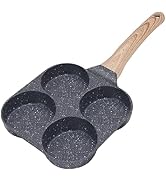 Bobikuke Fried Egg Pan, Egg Frying Pan 4 Cups Egg Poacher Pan Nonstick Mini Pancake Pan Burger Ma...