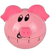 Jayron Mechanical Kitchen Timer Pink Pig Cartoon Cute Shape Hour Meter Countdown Alarm Clock With...
