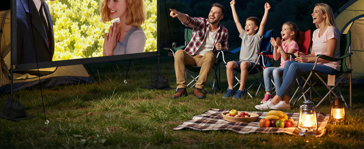 outdoor projector screen with stand