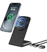 Mag Safe Charger Stand for iPhone: Qi-Certified Fast Magnetic Wireless Charging Station for iPhon...