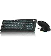 SOLAKAKA KI99 and SM822, Wireless Keyboard and Mouse Combo for Gaming (kI99 BlackBlue &amp; SM822 Black)