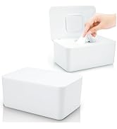 2 Pack Lijroavy Baby Wipes Dispenser, Baby Wipe Holder for Fresh Wipes, Non-Slip Baby Wipes Conta...