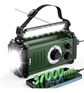 Emergency Radio, Solar Radio, 37000mWh Hand Crank Radio, NOAA AM FM Weather Radio, 5 Charging Met...