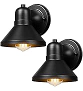 Brightever Outdoor Wall Lantern, 2-Pack Exterior Wall Light Fixtures, Waterproof Anti-Rust Black ...