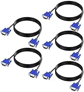 5-Pack VGA Cable 6 Feet,Male VGA to VGA Male Monitor Computer Cable Adapter Cord HD15 1080P Full ...
