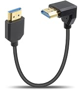 Duttek 8K 90 Degree HDMI Cable 1FT/30cm, 48Gbps Down Angle HDMI Male to Male Cable, High Speed HD...