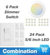 Amico 24 Pack 5/6 Inch LED Disk Lights, Dimmable Flush Mount Ceiling Disc Lights, 2700K/3000K/400...