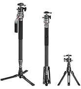 SmallRig 166.5cm / 65.6" Carbon Fiber Monopod for Camera, Compact Camera Monopod with One-Touch H...
