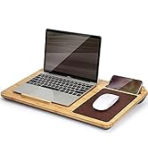 Bamboo Laptop Desk, Lap Desk for Laptop with Mouse Pad, Laptop Table for Bed Sofa, Laptop Stand f...