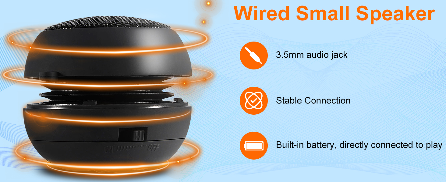 Wired Speaker with 3.5mm Aux Input Jack Wired Speaker Wired Mini Speaker USB