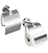 Stainless Steel Toilet Roll Holder with Cover - Dustproof, Water-Repellent, Cat Resistant &amp; Screw...