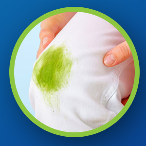 Image of a grass stain on white jeans