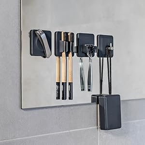 harvey toothbrush holder bathroom mirror silicone organizer