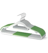 MLKJHHI 20 Pack Heavy Duty Plastic Hangers, Non Slip Clothes Hangers with Rubber Pads and 360° Ho...
