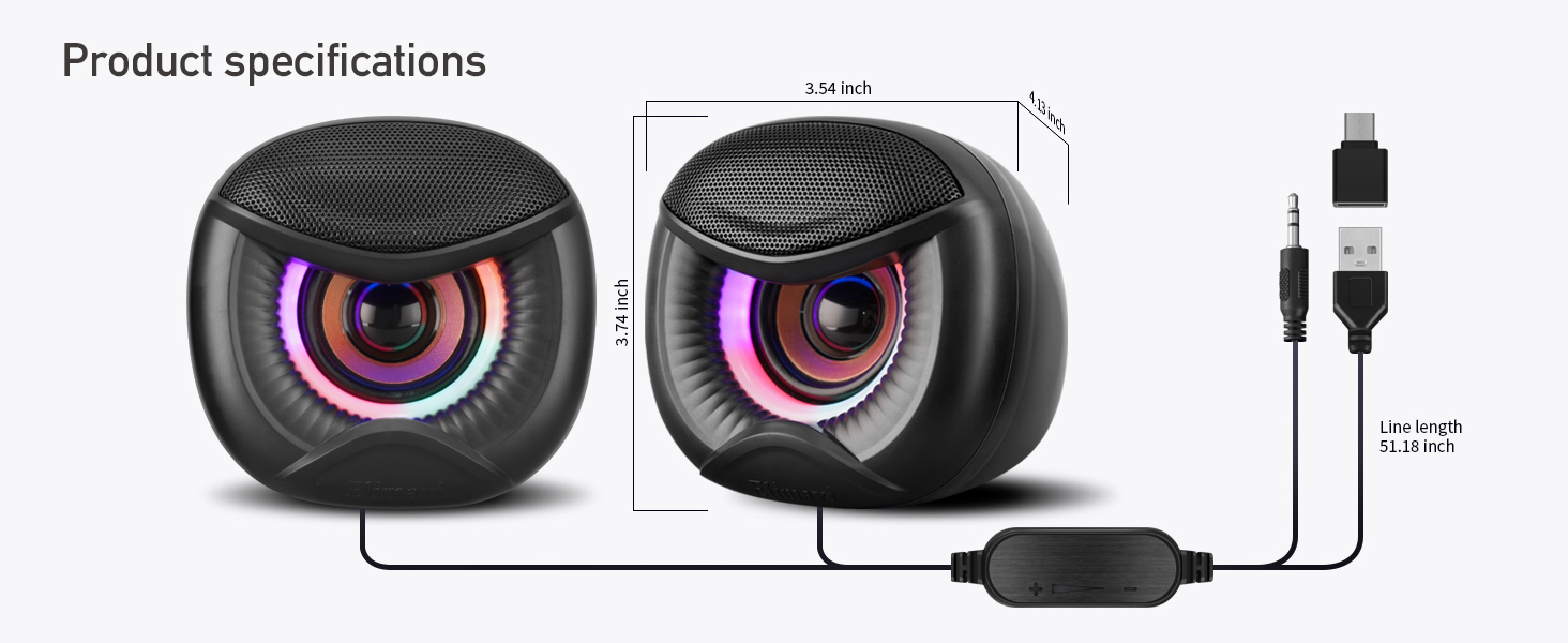 Speaker size and cable length for desktop computer speakers