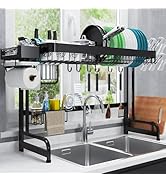 Large Over Sink Dish Rack: Full Stainless Steel Dish Drying Rack Over The Sink - Adjustable (25.6...