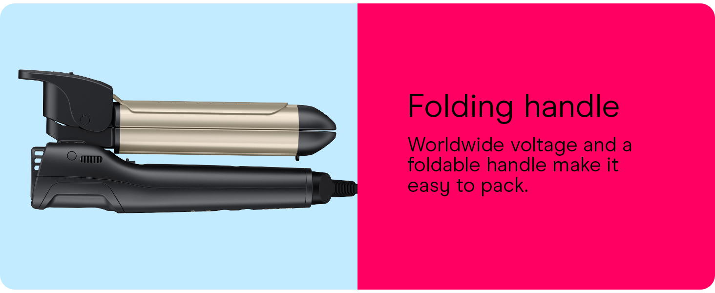 folding handle - worldwide voltage and a foldable handle make it easy to pack