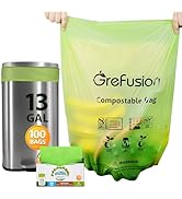 Compostable Bags,Trash bags 13+ gallon tall kitchen, Compostable Trash Lawn &amp; Leaf Yard Waste Bag...