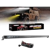 4WDKING 42 Inch Dual-Color Slim LED Light Bar,180W Spot Flood Combo Beam with Wiring Harness Kit,...