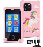 BESTOONE Kids Smart Phone Toys for 3 4 5 6 Year Old Girls, Toddler Touchscreen Phone with Dual Ca...